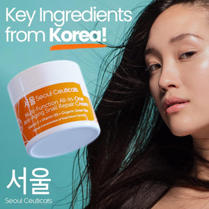 SeoulCeuticals Kojic Acid Serum + Snail Mucin Cream - Korean Anti Aging Skincare Set