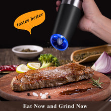 Load image into Gallery viewer, Automatic Eletric Salt and Pepper Grinder Shakers Set, Battery Operated, Must Haves from TikTok, Silver, 2 Pack