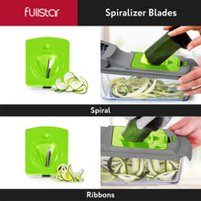 Load image into Gallery viewer, Vegetable Chopper and Spiralizer - Food Chopper with Container, Fruit Slicer, Kitchen Gadgets &amp; Accessories, Home Essentials (4 in 1, White)