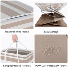 Load image into Gallery viewer, HomeHacks 2 Pack Large Laundry Baskets, Waterproof, Freestanding Laundry Hampers, Collapsible Clothes Hamper with Reinforced Handles in Laundry Room, College Dorm, Bathroom, Bedroom (Grey, 75Lx2)