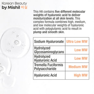 Hyaluronic Acid Serum for Face - Mixed High Molecular Weight Hyaluronic Acid - 98% Natural & 31% Organic K Beauty 1oz