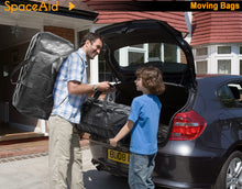 Load image into Gallery viewer, SpaceAid Heavy Duty Moving Bags, Extra Large Storage Totes W/Backpack Straps Strong Handles &amp; Zippers, Alternative to Moving Boxes, Packing &amp; Moving Supplies, Black (8 Pack)