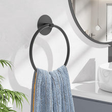 Load image into Gallery viewer, Nickel Brushed Bathroom Towel Ring - SUS304 Stainless Steel Bathroom Towel Rack, Susswiff Adhesive Wall Mounted Hand Towels Holder, Towel Hanger for Bathroom Organizer, Kitchen Storage
