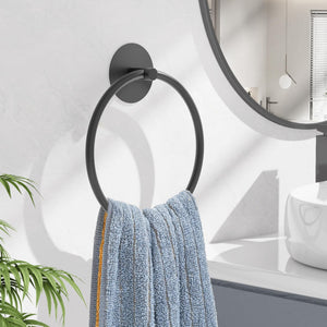 Nickel Brushed Bathroom Towel Ring - SUS304 Stainless Steel Bathroom Towel Rack, Susswiff Adhesive Wall Mounted Hand Towels Holder, Towel Hanger for Bathroom Organizer, Kitchen Storage