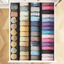 Load image into Gallery viewer, SpaceAid Bamboo Dresser Drawer Dividers 6 Pack, 4.65“ High Adjustable 12.5“-17” Drawer Organizers, Expandable Organization for Clothing, Clothes, Dressers, Natural