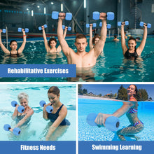 Load image into Gallery viewer, Water Dumbbells, 2Pack Aquatic Exercise Dumbbells, EVA Foam Barbells for Men Women Water Workouts