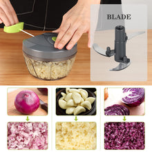 Load image into Gallery viewer, Manual Food Chopper Vegetable Cutter, Hand String Vegetable Chopper Onions Cutter for Vegetable Fruits Nuts BPA Free Food Safe Material, 550ml Gray