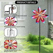 Load image into Gallery viewer, WONDER GARDEN Wind Spinners for Yard and Garden-Solar Wind Spinner - 5.2 FT Wind Sculptures &amp; Spinners Windmill with LED Light Glass Ball for Garden Patio Outdoor Decor