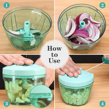 Load image into Gallery viewer, Manual Food Chopper Vegetable Cutter, Hand String Vegetable Chopper Onions Cutter for Vegetable Fruits Nuts BPA Free Food Safe Material, 550ml Gray
