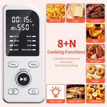 Load image into Gallery viewer, 19QT Digital 8-in-1 Air Fryer Toaster Oven, 550°F Flavor-Lock Tech, Flip Up &amp; Away Capability, 40+ Recipes, Airfryer Countertop Oven Combo, 4 Accessories, Fit 13&quot; Pizza Black