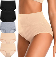 Load image into Gallery viewer, Womens Underwear Full Coverage Panties for Ladies Soft Breathable Cotton Briefs High Waisted Hipster