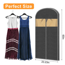 Load image into Gallery viewer, 4 Pack 61&#39;&#39; Garment Bags for Hanging Clothes Storage, Travel, Clear Dress Bags for Gowns Long, Suit Bags for Closet Storage, Grey