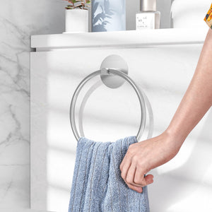 Nickel Brushed Bathroom Towel Ring - SUS304 Stainless Steel Bathroom Towel Rack, Susswiff Adhesive Wall Mounted Hand Towels Holder, Towel Hanger for Bathroom Organizer, Kitchen Storage