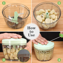 Load image into Gallery viewer, Manual Food Chopper Vegetable Cutter, Hand String Vegetable Chopper Onions Cutter for Vegetable Fruits Nuts BPA Free Food Safe Material, 550ml Gray
