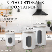 Load image into Gallery viewer, Mixpresso 3 Piece Black Canisters Sets For The Kitchen, Jars With See Window, Airtight Coffee Container Tea Organizer &amp; Sugar Canister, Kitchen Canisters Set of 3 Black Kitchen Décor