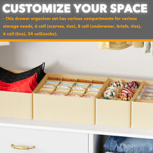 Load image into Gallery viewer, SpaceAid Drawer Organizer Clothes, 12 Pack Dresser Organizer Bins for Nursery, Closet Organization and Storage Dividers for Clothing, Baby Clothes, Underwears, Socks (Black)