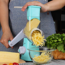 Load image into Gallery viewer, Rotary Cheese Grater Hand Crank Cheese Shredder for Fresh Cheese, Vegetable, Nuts,Non-slip Suction Base, Free Cleaning Brush Three Blades, Black