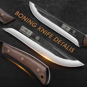 6.7 Inch Boning Knife for Meat Cutting, Super Sharp Fillet Knife for Fish, High Carbon Steel Hand Forged Butcher Knives for Brisket Trimming, BBQ, Camping