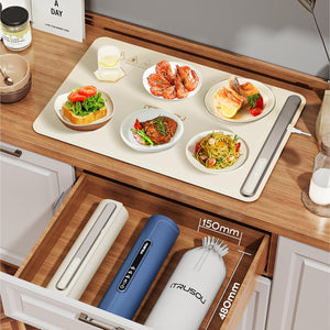 White Canvas Cylindrical Storage Bag for Electric Warming Tray