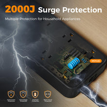 Load image into Gallery viewer, Power Strip Surge Protector, TESSAN Flat Plug Extension Cord with 8 Outlets 3 USB Charger(1 USB C), 1080 Joules Protection, Wall Mountable Charging Station for Home Office School Dorm Room Essentials
