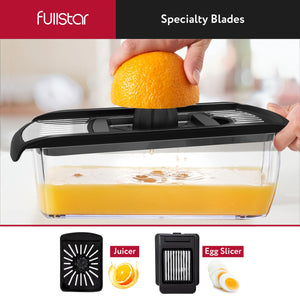 Mandoline Slicer for Kitchen, Fruit Cutter, Cheese Grater, Cucumber Slicer, Veggie Spiralizer, Food Cutter & Kitchen Gadgets with Safety Glove (6 in 1, White)