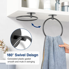 Load image into Gallery viewer, Nickel Brushed Bathroom Towel Ring - SUS304 Stainless Steel Bathroom Towel Rack, Susswiff Adhesive Wall Mounted Hand Towels Holder, Towel Hanger for Bathroom Organizer, Kitchen Storage