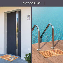 Load image into Gallery viewer, Bamboo Bath Mat - Foldable Wood Shower Mat, Non-Slip Bathroom Mat for Spa, Sauna, Pool, Indoor and Outdoor Use, Easy Storage, 24&quot; x 18&quot;