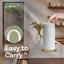Load image into Gallery viewer, Paper Towel Holder - Wooden Paper Towel Holder with Non-Slip Wood Base, Minimalist Modern Style, Countertop Paper Towel Dispenser for Kitchen, Home, Office - Black Paper Towel Stand by Bambüsi