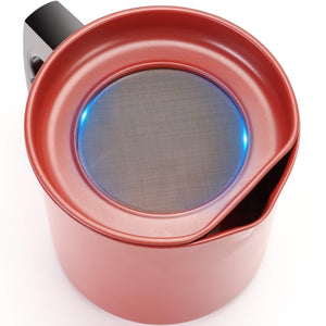 Bacon Grease Container with Fine Mesh Strainer, 1.3 L almost 6 Full Cups Iron Cooking Oil Can with Removable a Coaster Tray for Kitchen Fat Storage Black