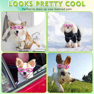 UV Protection Sunglasses for Small Breed Dogs, Windproof Anti-Fog Eye Protection Goggles, Pet Glasses for Puppy With Adjustable Strap (Black)