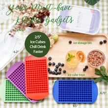 Load image into Gallery viewer, Mini Ice Cube Trays for Freezer with Bin and Scoop, 4 Pack 640 Small Nugget Ice Cube Tray Silicone BPA Free, Tiny Crushed Ice cubes Maker Molds for Chilling Coffee Juice Cocktail Whisky Boba