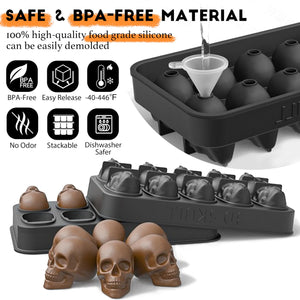 Large Gummy Bear Molds 5 ML, BPA-FREE Silicone Chocolate Candy Gummy Molds with 4 Droppers and Cleaning Brush 140 Cavity, Set of 4