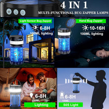 Load image into Gallery viewer, Bug Zapper Outdoor, Solar Powered Mosquito Zapper Outdoor, Rechargeable &amp; Electric &amp; Waterproof Mosquito Killer for Outdoor/Home/Garden/Patio/Backyard/Camping（Blue）