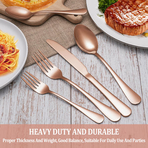 MUTNITT 30 Pcs Silverware Set Service for 6,Premium Stainless Steel Flatware Set,Mirror Polished Cutlery Utensil Sets,Durable Kitchen Eating Tableware Sets,Include Fork Knife Spoon,Dishwasher Safe