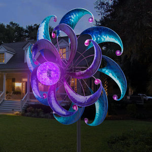 WONDER GARDEN Wind Spinners Outdoor - 2 Pack Small Metal Flamingo Wind Spinner Windmill, Wind Sculpture for Yard Patio Lawn Decor