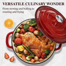 Load image into Gallery viewer, Enameled Cast Iron Dutch Oven - Umite Chef 5QT Pot with Lid &amp; Cotton Potholders - Heavy-Duty Cookware for Bread Baking, Braising, Stews, Roasting(Cream White)