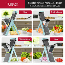 Load image into Gallery viewer, Safer Mandoline Slicer for Kitchen, Cucumber Slicer, Potato, Julienne Vegetable &amp; Food Chopper (4 in 1, Solid White)