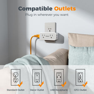 Surge Protector Outlet Extender, TESSAN Multi Plug Splitter with 4 Electrical Outlets 3 USB Ports(1 USB C), Multiple Plug Mini Wall Expander for Home Bathroom Office Dorm Room Essentials