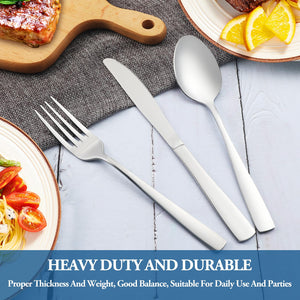 16 Piece Dinner Forks Set, Food Grade Extra-Fine Stainless Steel Dessert Salad Forks Silverware, Metal Forks for Home Kitchen Restaurant Hotel, 8 Inches, Mirror Finish & Dishwasher Safe