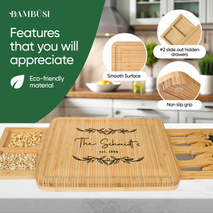 Charcuterie Board Gift Set - Bamboo Cheese Board and Knife Set - Housewarming Gifts for New Home, Wedding Gifts for Couples 2025, Bridal Shower Gifts, Birthday Gifts for Women