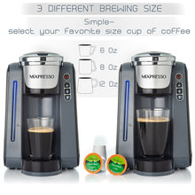 Load image into Gallery viewer, Mixpresso Single Serve Coffee Brewer K-Cup Pods Compatible &amp; Ground Coffee, 30 oz Compact Coffee Maker Single Serve With 5 Brew Sizes Up To 14 Oz, Fits Travel Mug, Adjustable Drip Tray, Black