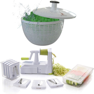 Brieftons Salad Spinner (6.2-Quart) & Brieftons 7-Blade Spiralizer