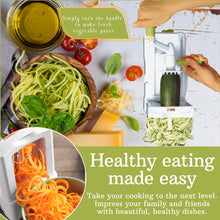 Load image into Gallery viewer, Brieftons 5-Blade Vegetable Spiralizer: Strongest-Heaviest Spiral Slicer, Best Veggie Pasta Spaghetti Maker for Low Carb/Paleo/Gluten-Free/Vegan Meals, With Extra Blade Caddy, 4 Recipe Ebooks
