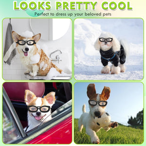 UV Protection Sunglasses for Small Breed Dogs, Windproof Anti-Fog Eye Protection Goggles, Pet Glasses for Puppy With Adjustable Strap (Black)