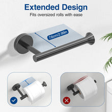 Load image into Gallery viewer, Toilet Paper Holder Wall Mount Bathroom Paper Roll Holder Tissue Handle Stainless Steel for Farmhouse Kitchen Matte Black