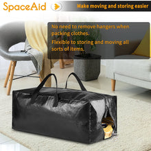 Load image into Gallery viewer, SpaceAid Heavy Duty Moving Bags, Extra Large Storage Totes W/Backpack Straps Strong Handles &amp; Zippers, Alternative to Moving Boxes, Packing &amp; Moving Supplies, Black (8 Pack)