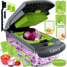 Load image into Gallery viewer, Vegetable Chopper and Spiralizer - Food Chopper with Container, Fruit Slicer, Kitchen Gadgets &amp; Accessories, Home Essentials (4 in 1, White)
