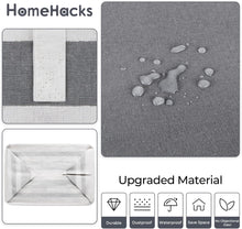 Load image into Gallery viewer, HomeHacks 2-Pack Large Laundry Basket and 3-Pack Grey Storage Bgas for Organizing, Clothing, Bedroom, Comforter, Closet, Dorm Bundle