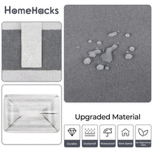 Load image into Gallery viewer, HomeHacks 2 Pack Large Laundry Baskets, Waterproof, Freestanding Laundry Hampers, Collapsible Clothes Hamper with Reinforced Handles in Laundry Room, College Dorm, Bathroom, Bedroom (Grey, 75Lx2)