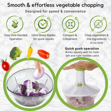 Load image into Gallery viewer, Brieftons Express Manual Food Chopper: 6.8-Cup, Hand Chopper Vegetable Cutter to Chop Veggies, Fruits, Herbs, Garlic Onion Chopper for Salsa, Salad, Pesto, Hummus, Guacamole, Coleslaw, Indian Cooking